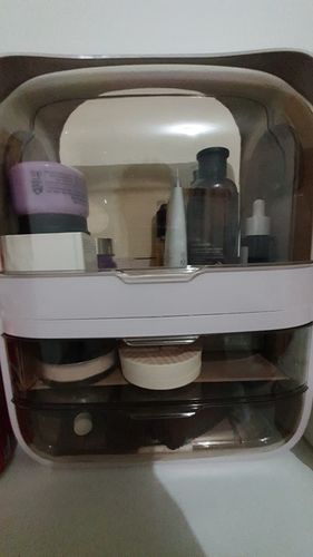 Customer photo review of Portable Makeup Brush Drawer Organizer Box