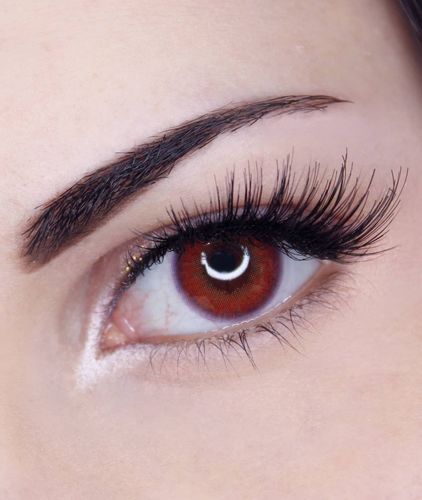 Customer photo review of TTDeye Love Me Orange Colored Contact Lenses