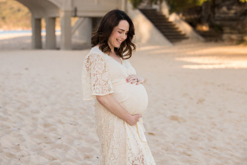 Customer photo review of The One Lace Maternity Dress