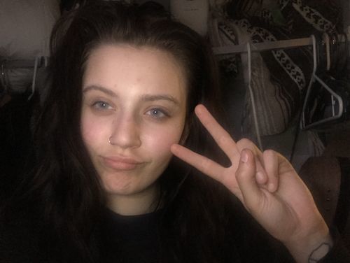 Customer photo review of Polar Lights Grey Prescription Contact Lenses