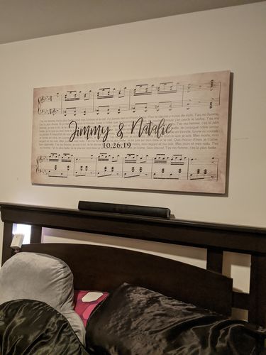 Customer photo review of Custom Couple Music Premium Canvas - Ready to Hang