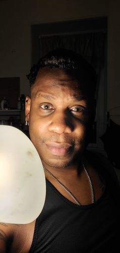 Customer photo review of Glassball Green Prescription Contact Lenses