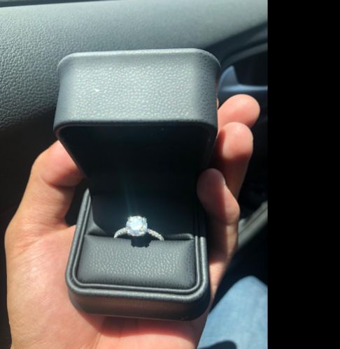 Customer photo review of Moissanite Diamond Silver Engagement Ring