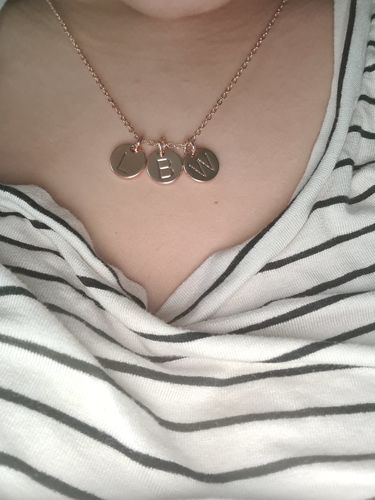 Customer photo review of AC Initial Charm Necklace