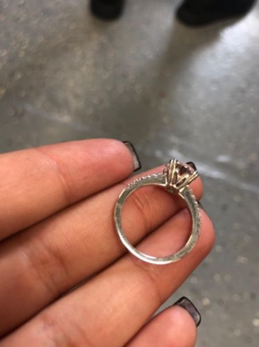 Customer photo review of Moissanite Diamond Silver Engagement Ring