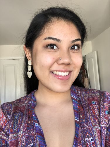 Customer photo review of Valentina Capiz Earrings