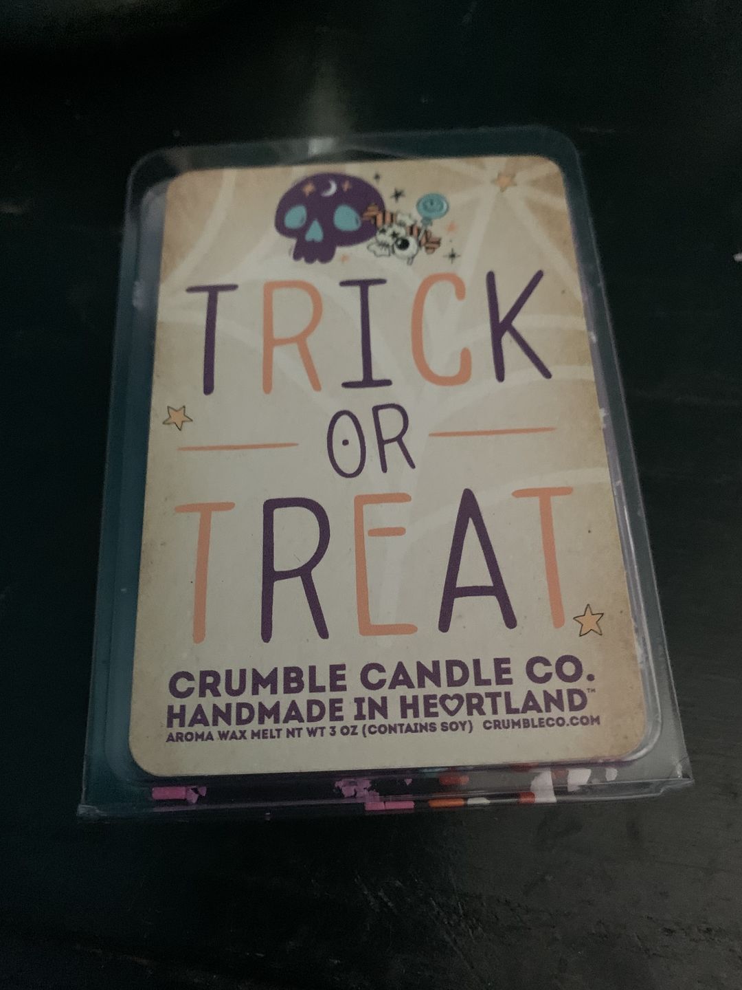 Customer photo review of Trick Or Treat Wax Melts
