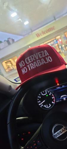 Customer photo review of No Cerveza No Trabajo Snapback Cap