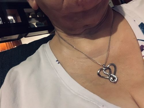 Customer photo review of Forever in My Heart Sterling Silver Necklace