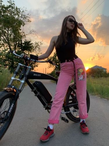 Customer photo review of Pink Blue eGirl Jeans