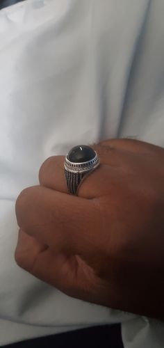 Customer photo review of Sterling Silver Onyx Ring