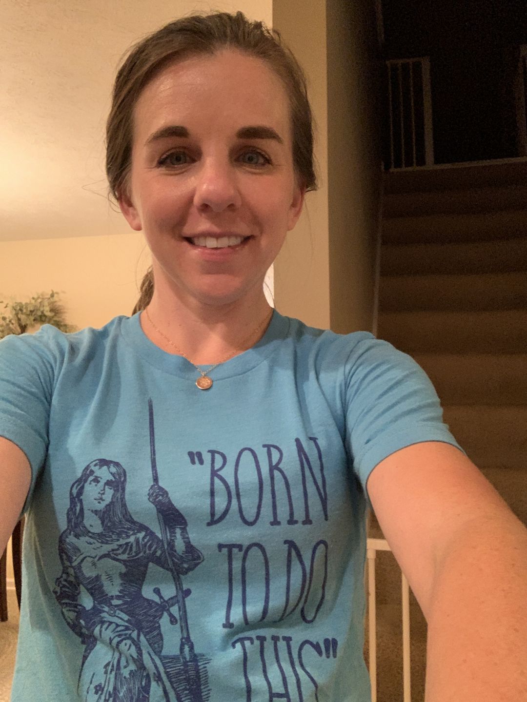 Customer photo review of Saint Joan of Arc Premium Tri-Blend Tee