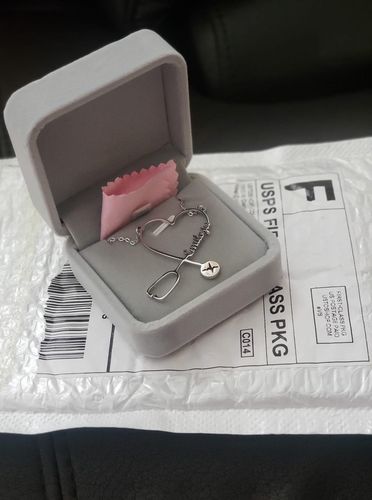 Customer photo review of Personalized Stethoscope Necklace