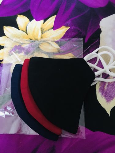 Customer photo review of Work Wear Solids Series 3 Triple Layered Cotton Linen Mask - Pack of 3