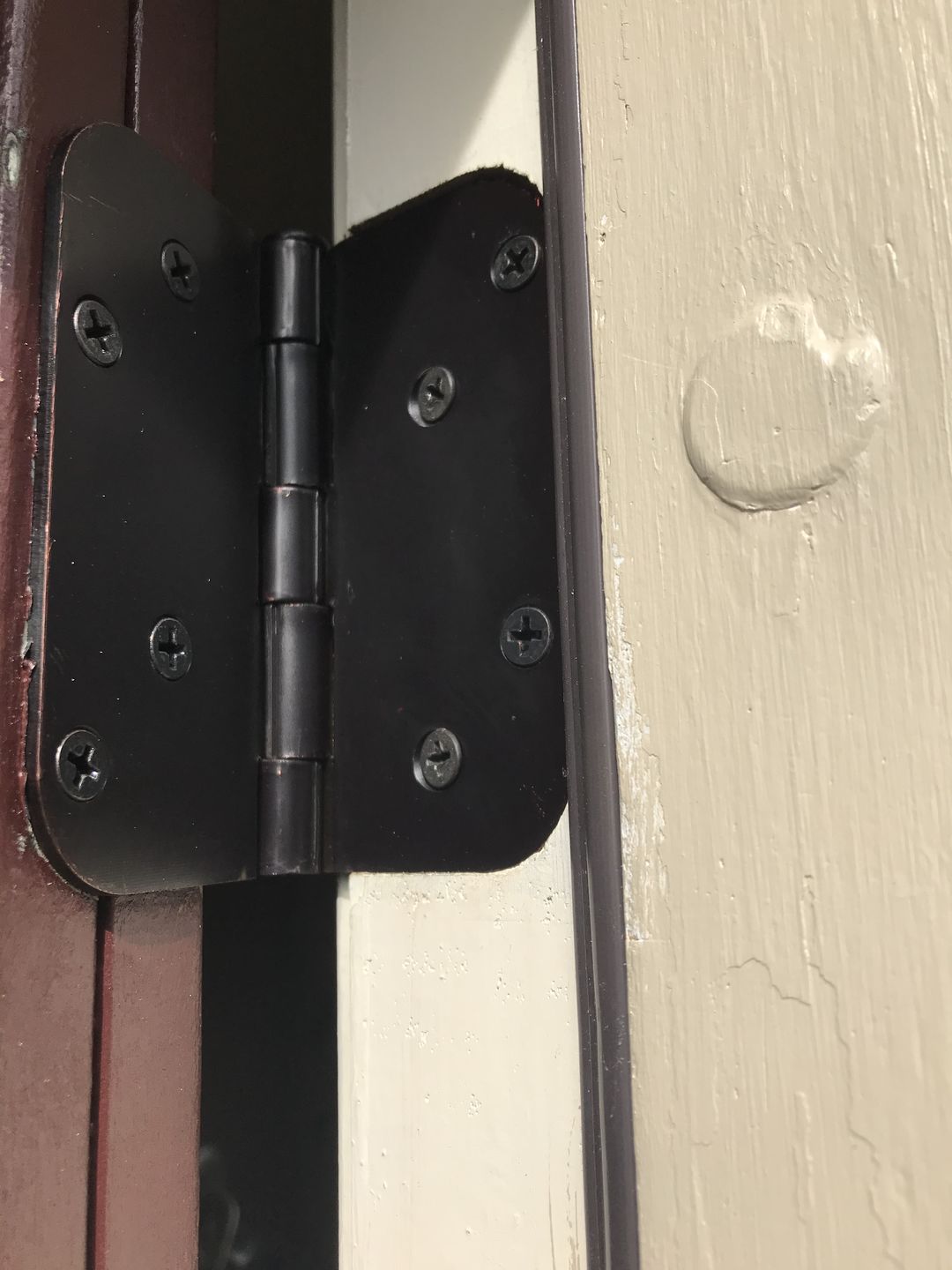 Customer photo review of Oil-Rubbed Bronze Hinge Set (3 hinges in set)