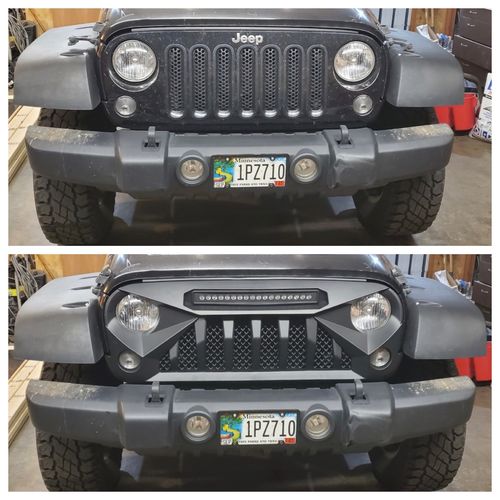 Customer photo review of Gladiator Grille w/ LED Off-Road Lights ( 07 - 18 Jeep Wrangler JK )