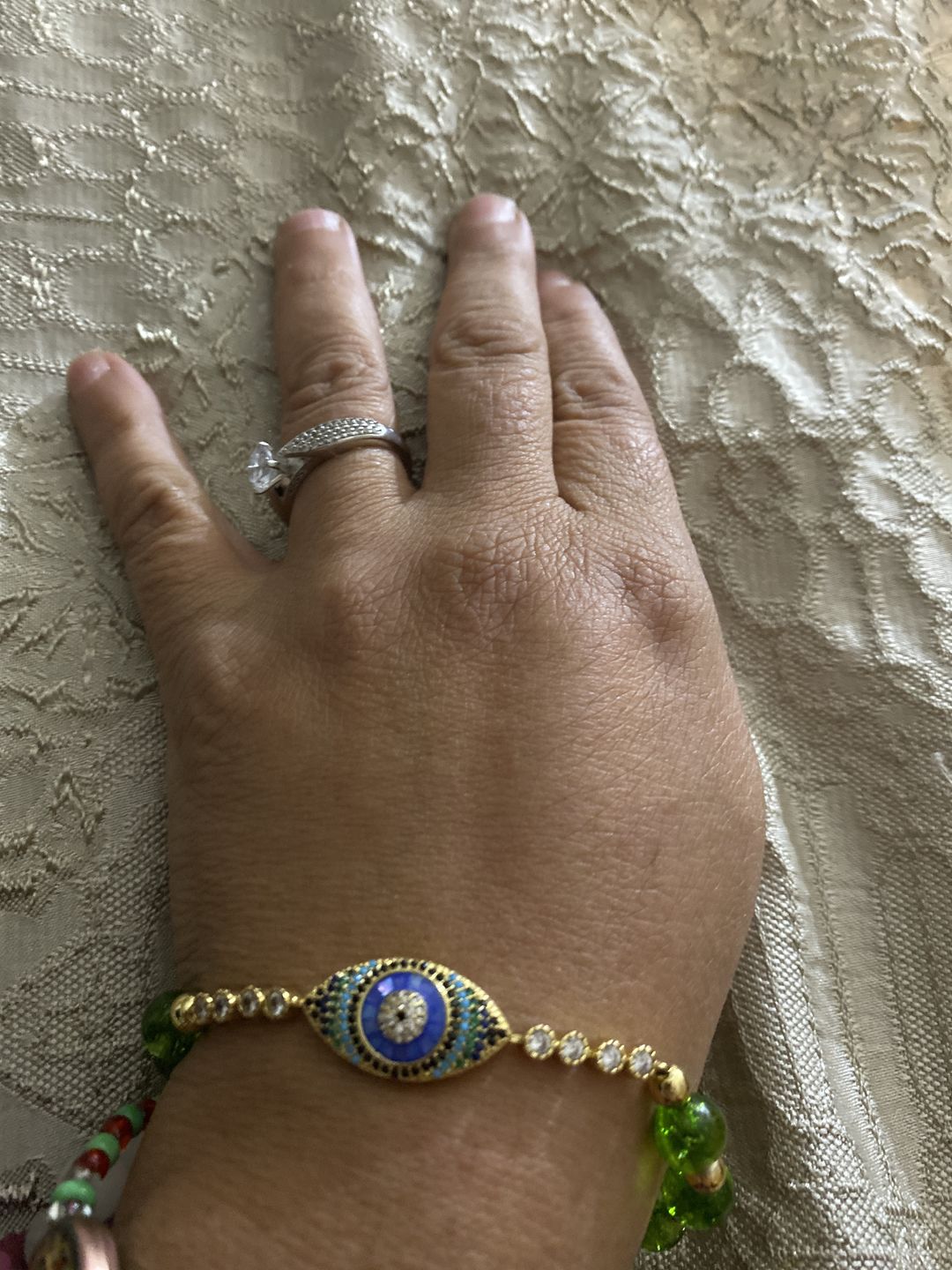 Customer photo review of Natural Peridot Abundance Bracelet