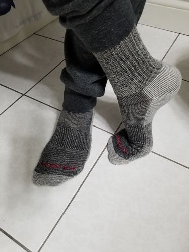 Customer photo review of J.B. Field's "Hiker GX" Merino Wool Hiking Sock - SLIGHTLY IMPERFECT -ASST 3PK
