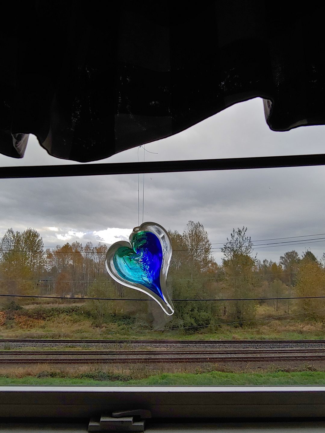 Customer photo review of Dichroic Heart Suncatcher with Infused Cremains