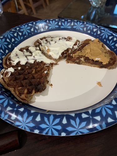 Customer photo review of LIMITED CINNAMON RAISIN PROTEIN WAFFLES!