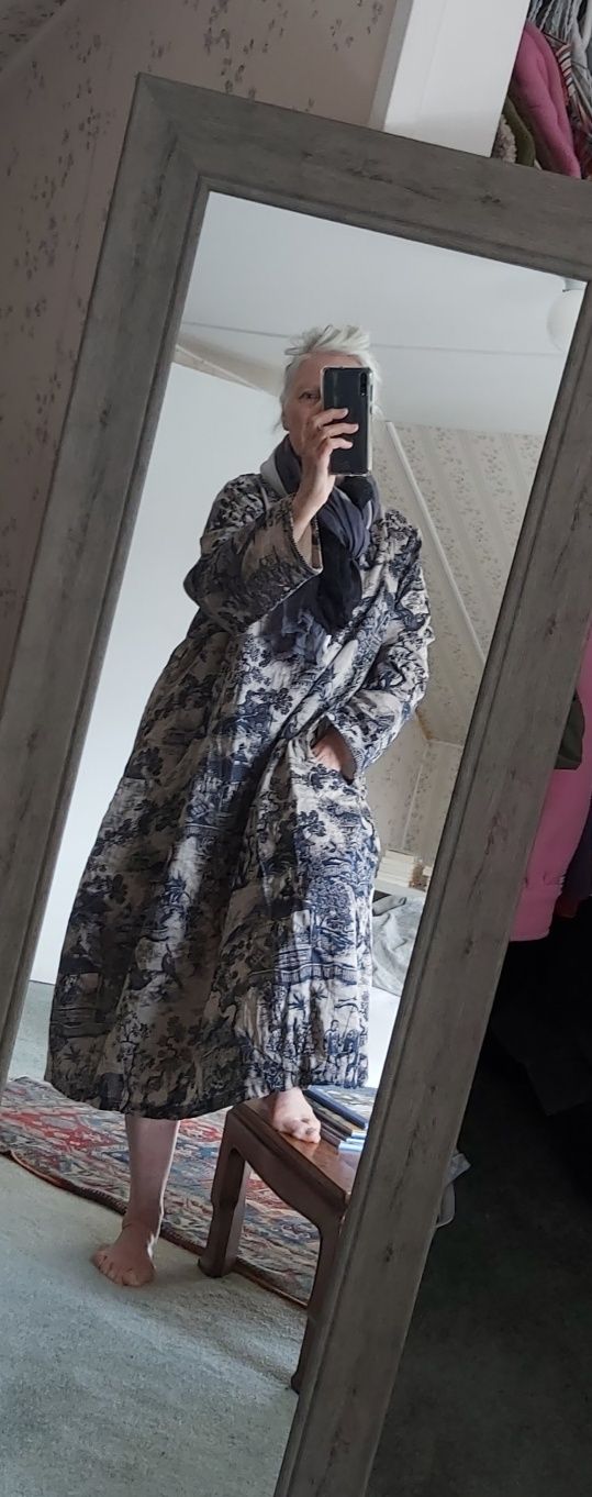 Customer photo review of Plus Size - Printing 100%Cotton Dress Robe