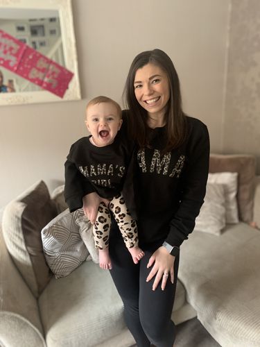 Customer photo review of Mama & Mama's Girl Leopard Sweatshirts (MRK X)