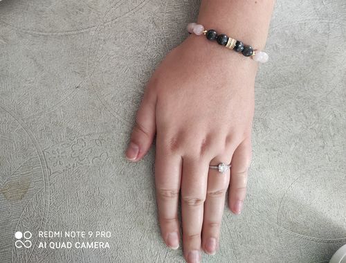 Customer photo review of BRACELET LABRADORITE ET QUARTZ ROSE