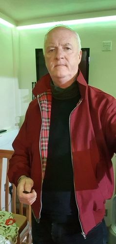 Customer photo review of Mens Classic Harrington Jacket - Burgundy