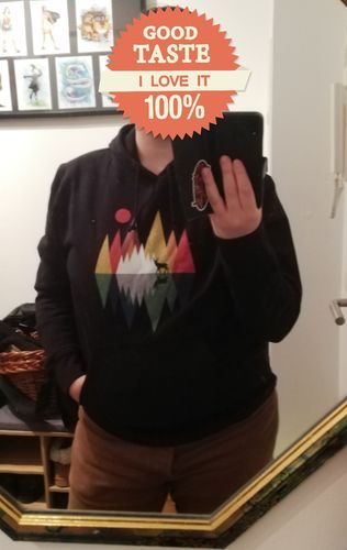 Customer photo review of HIRSCH IM WALD GEOMETRISCH - Bio Unisex Hoodie (BASIC)