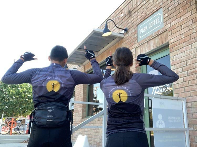 Customer photo review of Don't Follow Me, Follow Jesus V1 Long Sleeve Cycling Jersey