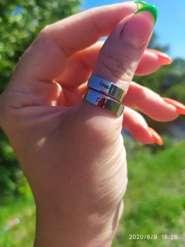 Customer photo review of LOANYA Partnerring mit zwei personalisierten Namen