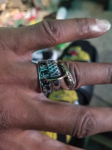 Customer photo review of Samurai Sword Gold Dragon Ring