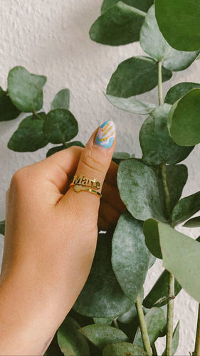 Customer photo review of LOANYA Ring mit persönlichem Namen