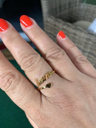 Customer photo review of LOANYA Ring mit persönlichem Namen