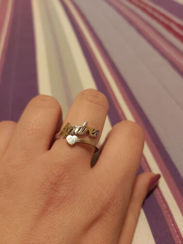 Customer photo review of LOANYA Ring mit persönlichem Namen