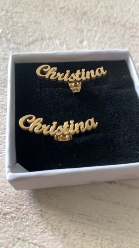 Customer photo review of LOANYA personalisierte Ohrringe