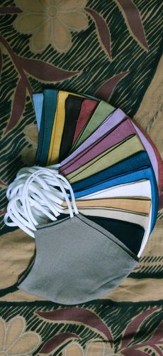 Customer photo review of Mad About Colours Triple Layer Cotton Linen Mask - Pack of 17