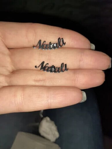 Customer photo review of LOANYA personalisierte Ohrringe