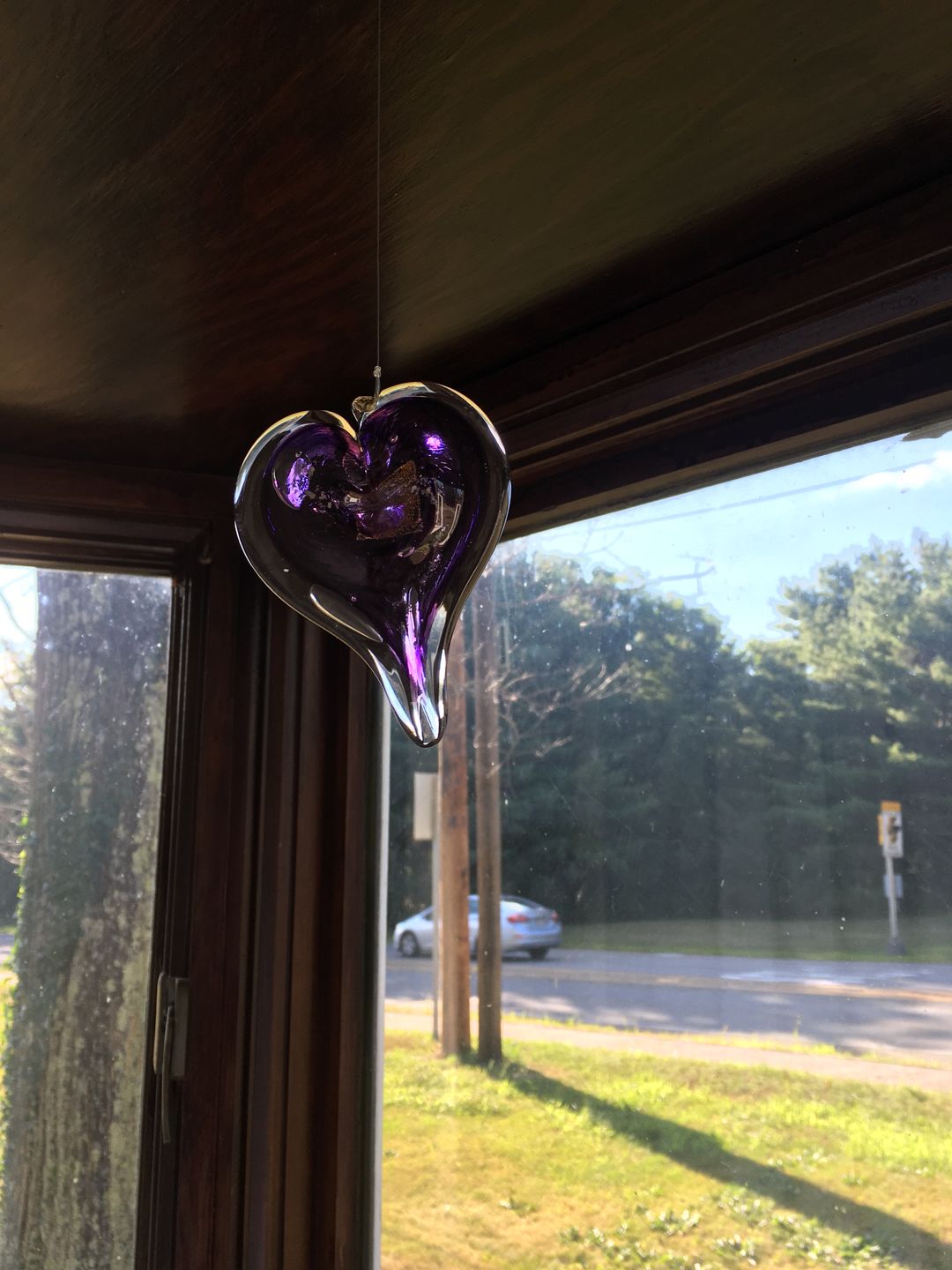 Customer photo review of Dichroic Heart Suncatcher with Infused Cremains