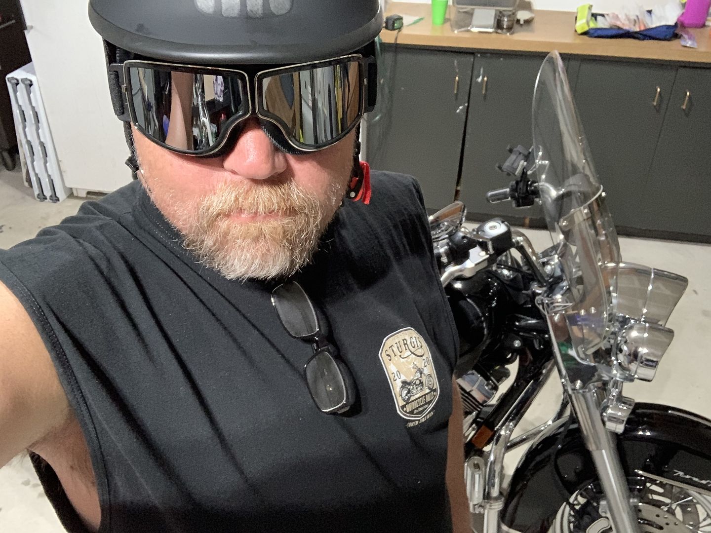 Customer photo review of Retro Jet Black Goggles