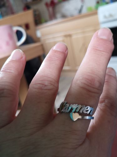 Customer photo review of LOANYA Ring mit persönlichem Namen