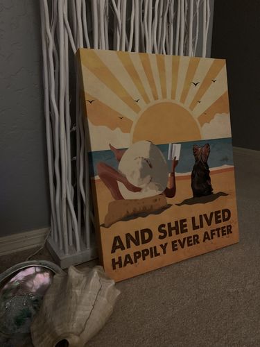 Customer photo review of Dog Happily Ever After - Personalized Custom Canvas - Dog, Beach and Book