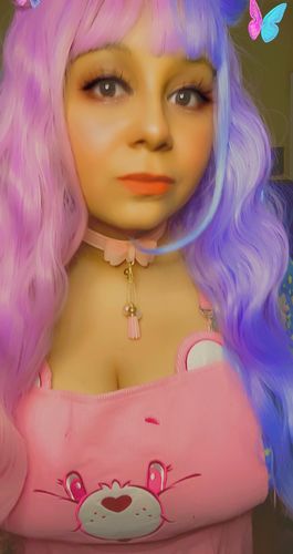Customer photo review of Harajuku blue purple wig YC21800