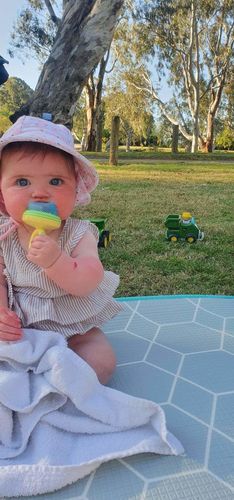 Customer photo review of Peplum Romper | Stripes