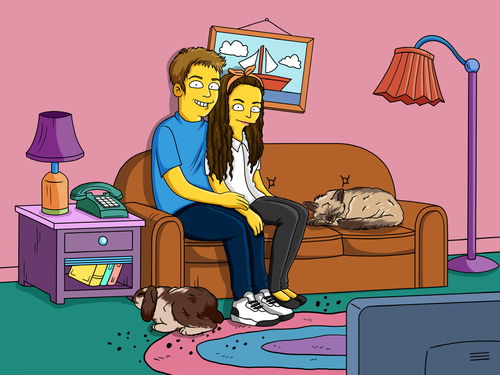 Customer photo review of Caricature cartoon dessinée à la main: en mode jaune