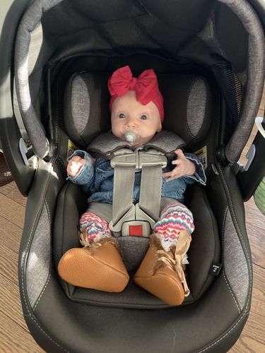 Customer photo review of High top fur booties in camel