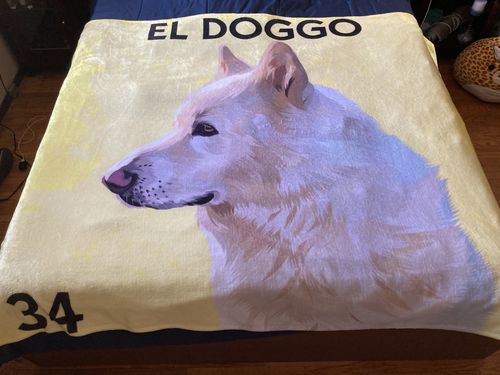 Customer photo review of Custom Pet Fleece Blanket
