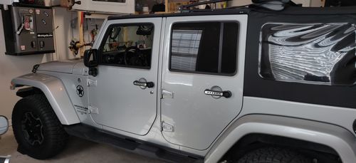 Customer photo review of Aluminum Door Grab Handle Inserts Cover for 11-18 Jeep Wrangler JK/ JKU, 4 Door