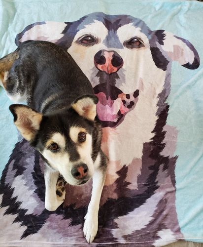 Customer photo review of Custom Pet Fleece Blanket
