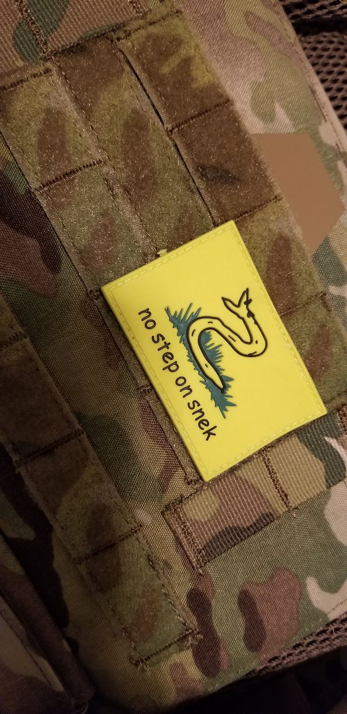 Customer photo review of No Step On Snek Morale Patch (PVC)